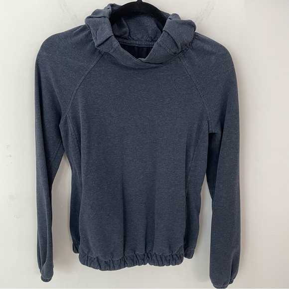Lululemon After All Ruffle Neck Pullover Sweatshirt Sz 4 
Naval Blue Casual. G1 - Picture 3 of 11